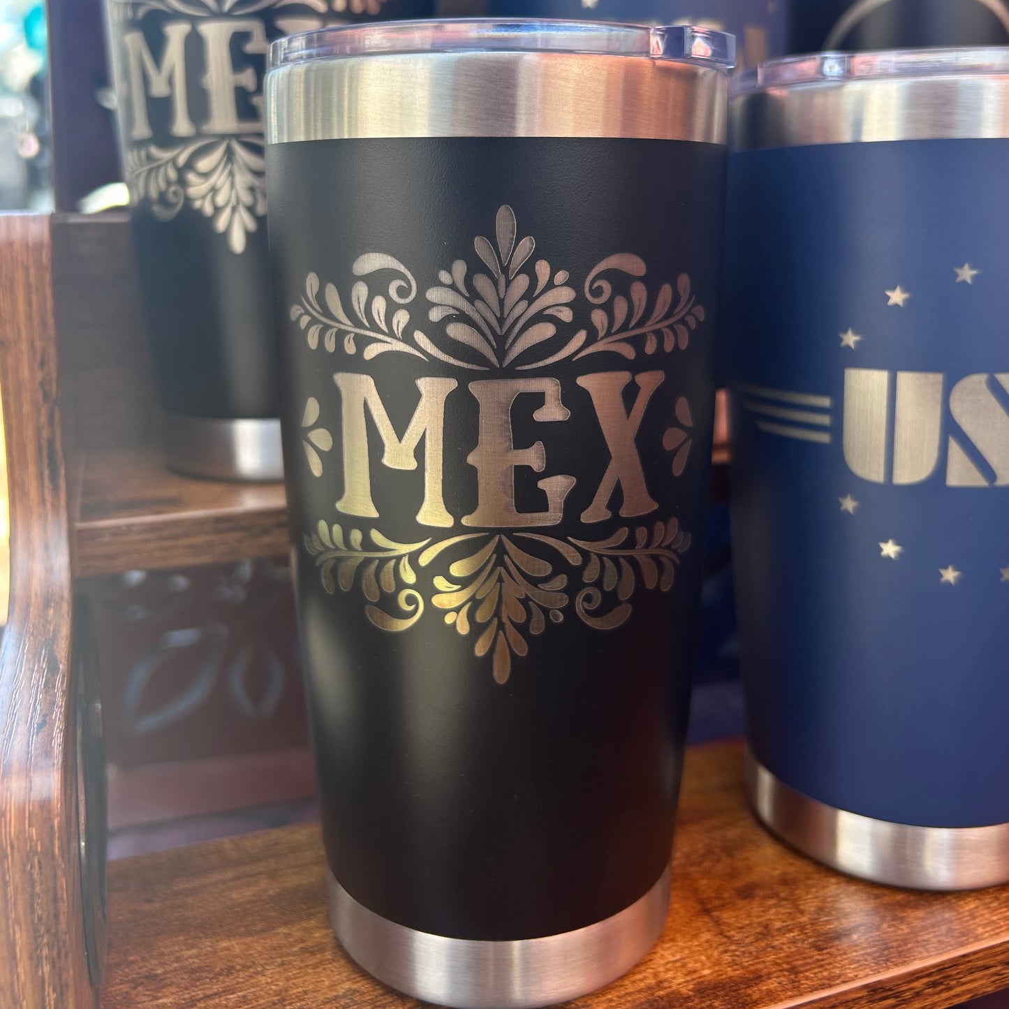 Mexican Culture Engraved Stainless Steel Tumblers